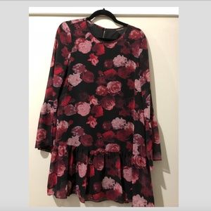 BCBGeneration Floral Dropwaist Fluttery Dress S